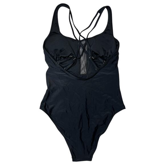 Cupshe One Piece Mesh Tummy Control Black Swimsuit Size M - Picture 6 of 8